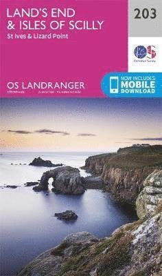Cover for Ordnance Survey · Land's End &amp; Isles of Scilly: St Ives &amp; Lizard Point - OS Landranger Map (Map) (2020)