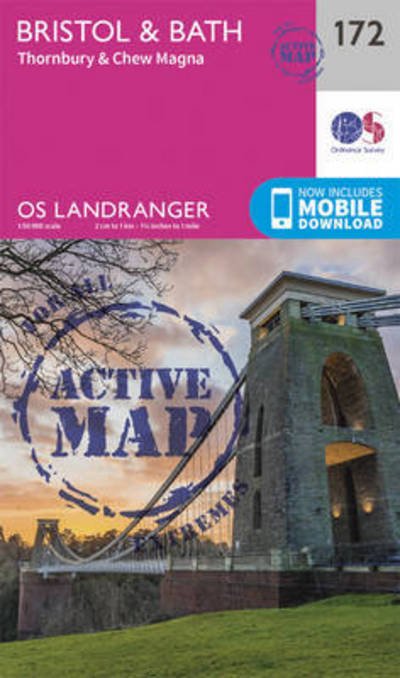 Cover for Ordnance Survey · Bristol &amp; Bath, Thornbury &amp; Chew Magna - OS Landranger Active Map (Kort) [February 2016 edition] (2016)