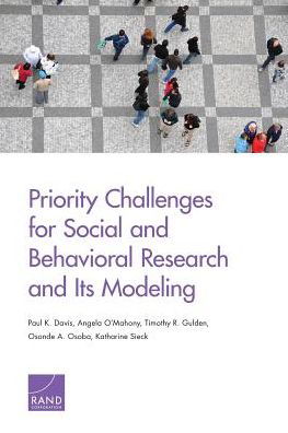 Cover for Paul K Davis · Priority Challenges for Social and Behavioral Research and Its Modeling (Paperback Book) (2018)