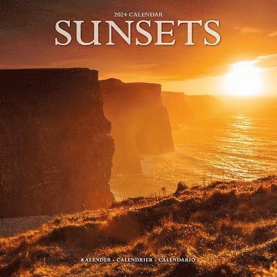 Cover for Sunsets Calendar 2024  Square Travel Wall Calendar - 16 Month (Calendar) (2023)