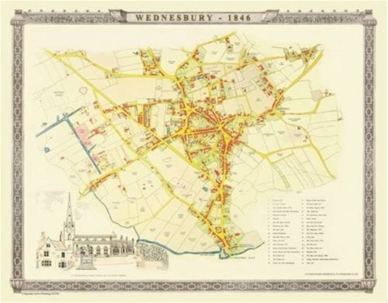 Old Map of Wednesbury 1846: Colour Town Plan of Wednesbury in the Black Country - Historic British Town Plans - Mapseeker Publishing Ltd. - Kirjat - Historical Images Ltd - 9781844917952 - tiistai 28. elokuuta 2012