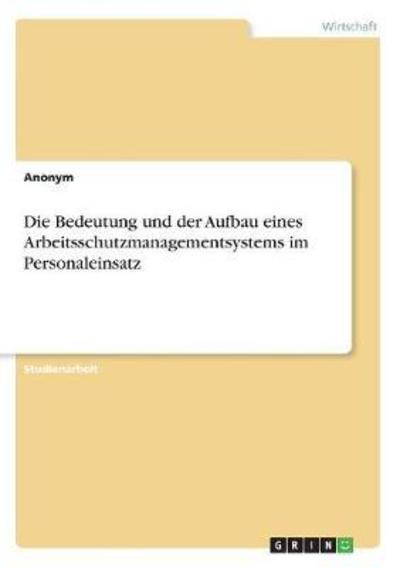 Cover for Anonym · Die Bedeutung und der Aufbau ein (Book) (2016)