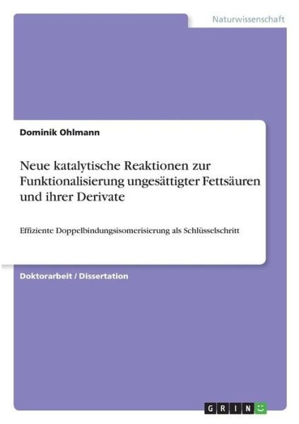 Cover for Ohlmann · Neue katalytische Reaktionen zu (Bog)