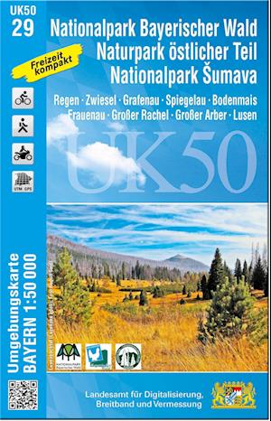 Cover for Breitband und Vermessung Landesamt für Digitalisierung · Nationalpark Bayerischer Wald, Naturpark östlicher Teil, Nationalpark Sumava 1:50 000 (UK50-29) (Map) (2021)