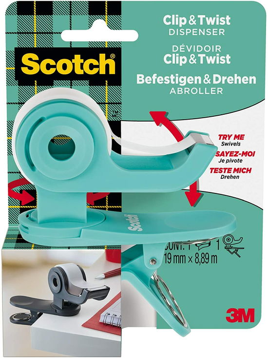 ScotchÂ® C19 Clip&twist Tape Dispenser, 1 Roll Scot (Merchandise) - 3m - Merchandise -  - 4054596714953 - 