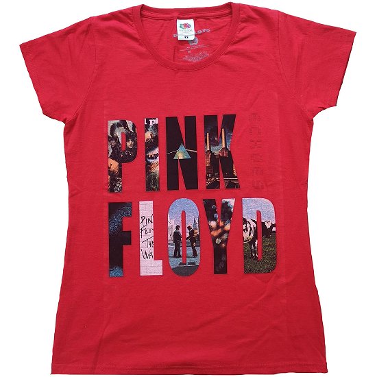 T-Shirt # Large Ladies Red # Echoes Album Montage - Pink Floyd - Merchandise -  - 5056368677953 - 