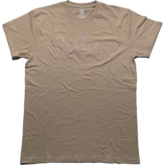 The Beatles Unisex T-Shirt: Drop T Embroidered (Embellished) - The Beatles - Koopwaar -  - 5056561052953 - 