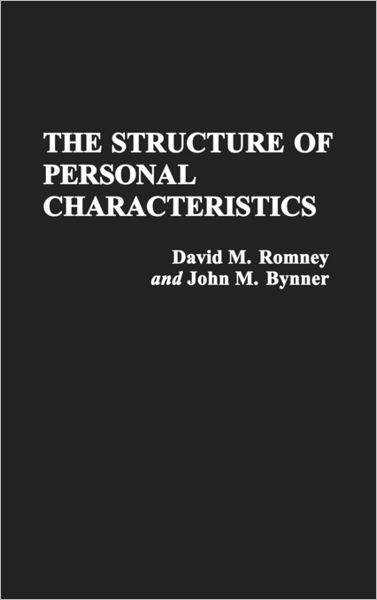 Cover for John M. Bynner · The Structure of Personal Characteristics (Hardcover Book) (1992)