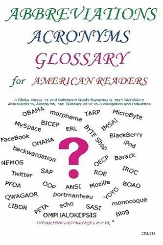 Cover for Mr E R Lyn · Abbreviations  Acronyms  Glossary for American Readers: N/a (Paperback Book) (2009)