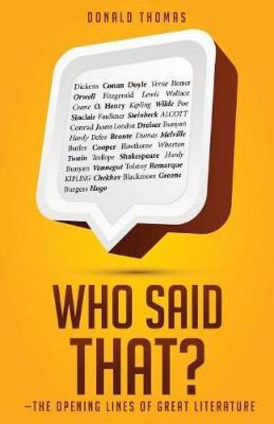 Cover for Donald Thomas · Who Said That? (Paperback Book) (2017)