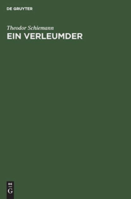Cover for Theodor Schiemann · Verleumder (Book) (1915)