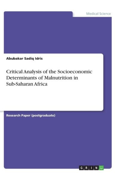Cover for Idris · Critical Analysis of the Socioeco (Book)