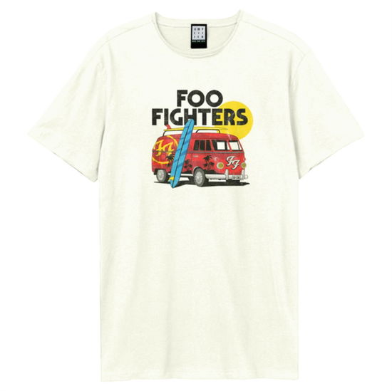 Foo Fighters Camper Van Amplified Vintage White Small T Shirt - Foo Fighters - Produtos - AMPLIFIED - 5054488392954 -