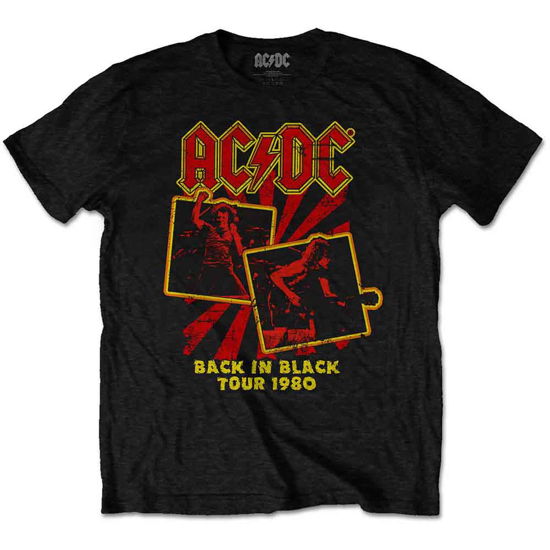 AC/DC Unisex T-Shirt: Back in Black Tour 1980 - AC/DC - Gadżety -  - 5056368696954 - 