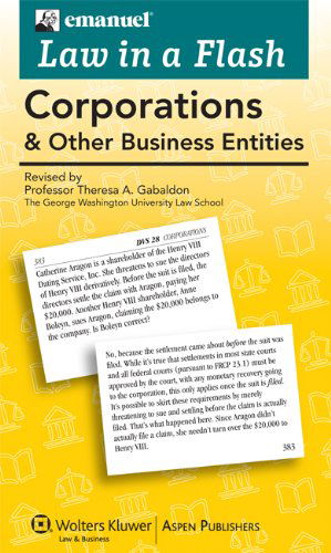 Cover for Steven L. Emanuel · Law in a Flash Cards: Corporations &amp; Other Business Entities, 2013 Edition (Flashcards) [Flc Crds/b edition] (2013)