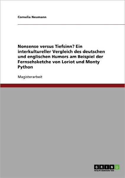 Cover for Cornelia Neumann · Nonsense Versus Tiefsinn? Ein Interkultureller Vergleich Der Fernsehsketche Von (Book) [German edition] (2007)