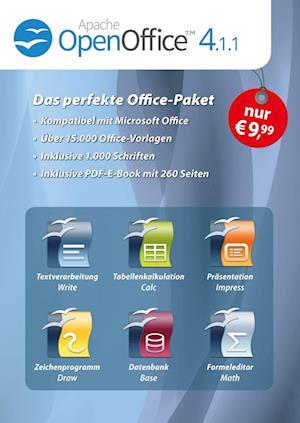 Cover for Markt+technik Verlag · OpenOffice 4.1.1 + 1.000 Schriften + 15.000 Office Vorlagen + eBook mit 260 Seiten (CD-ROM) (2015)