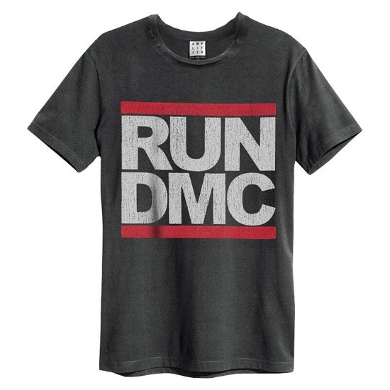 RUN DMC Logo Amplified Large Vintage Charcoal T Shirt - Run Dmc - Merchandise - AMPLIFIED - 5022315083955 - 
