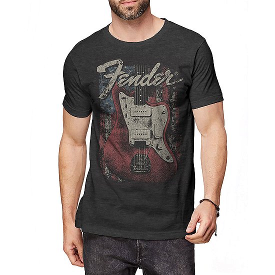 Fender Unisex T-Shirt: Distressed Guitar - Fender - Produtos - MERCHANDISE - 5056012035955 - 15 de janeiro de 2020