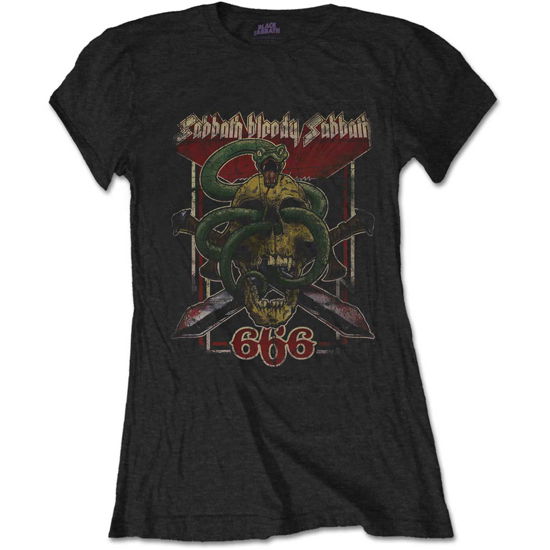 Black Sabbath Ladies T-Shirt: Bloody Sabbath 666 - Black Sabbath - Koopwaar -  - 5056170643955 - 