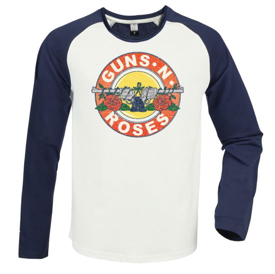 Guns N Roses Vintage Bullet Vintage White / Navy Small Baseball Jersey - Guns N Roses - Merchandise - AMPLIFIED - 5056770005955 - October 21, 2024