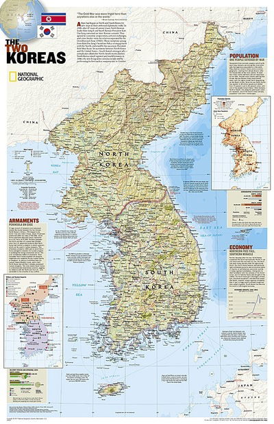 Cover for National Geographic Maps · North Korea / south Korea, The Forgotten War, 2 Sided, Tubed (N/A) (2007)