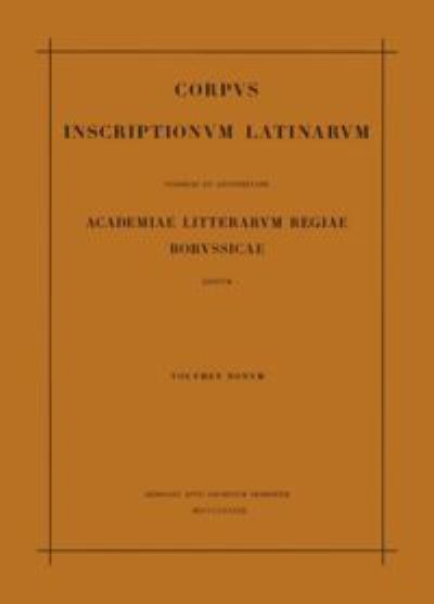 Cover for Theodor Mommsen · Inscriptiones Calabriae, Apuliae, Samnii, Sabinorum, Piceni Latinae (Book) (1963)