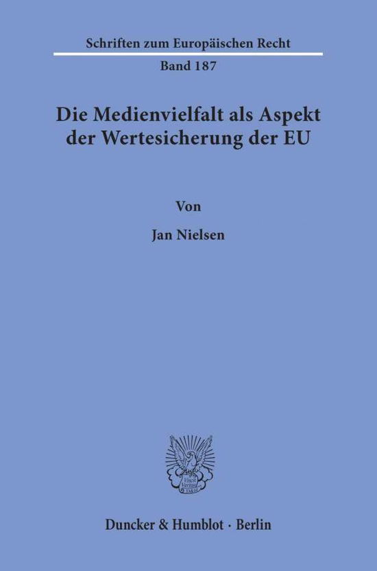 Cover for Nielsen · Die Medienvielfalt als Aspekt d (Book) (2019)