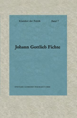 Cover for Johann Gottlieb Fichte · Schriften Zur Revolution - Klassiker Der Politik (Taschenbuch) [1967 edition] (1967)