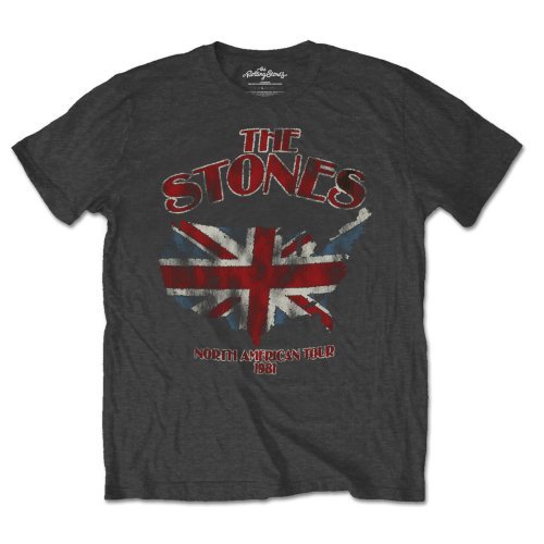 Cover for The Rolling Stones · The Rolling Stones Unisex T-Shirt: Union Jack US Map (T-shirt) [size S] [Grey - Unisex edition]