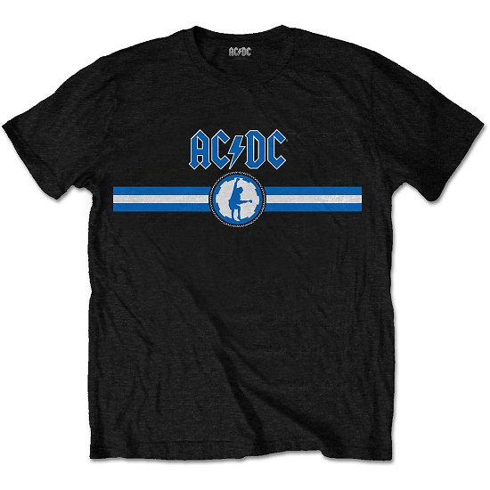 Cover for AC/DC · AC/DC Unisex T-Shirt: Blue Logo &amp; Stripe (T-shirt) [size S] [Black - Unisex edition]