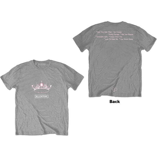 BlackPink Unisex T-Shirt: The Album - Crown (Back Print) - BlackPink - Merchandise -  - 5056368663956 - 