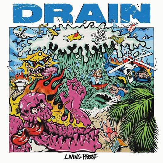 Cover for Drain · Living Proof - Electric Blue &amp; Milky Cle (LP) (2025)