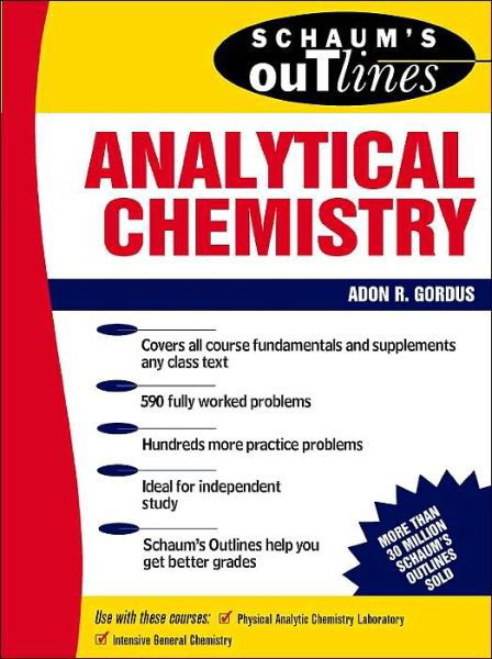 Cover for Adon Gordus · Schaum's Outline of Analytical Chemistry (Paperback Book) [Ed edition] (1985)