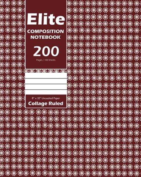 Cover for Design · Elite Composition Notebook, Collage Ruled 8 x 10 Inch, Large 100 Sheet, Red Cover (Pocketbok) (2020)