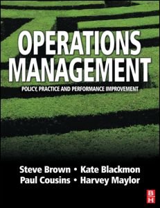 Cover for Steve Brown · Operations Management: Policy, Practice and Performance Improvement (Pocketbok) (2001)