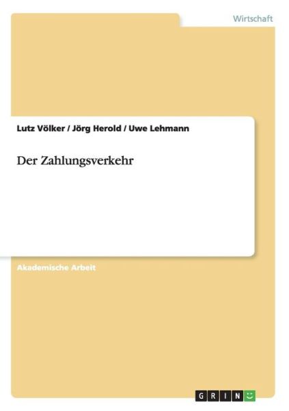 Cover for Völker · Der Zahlungsverkehr (Book)