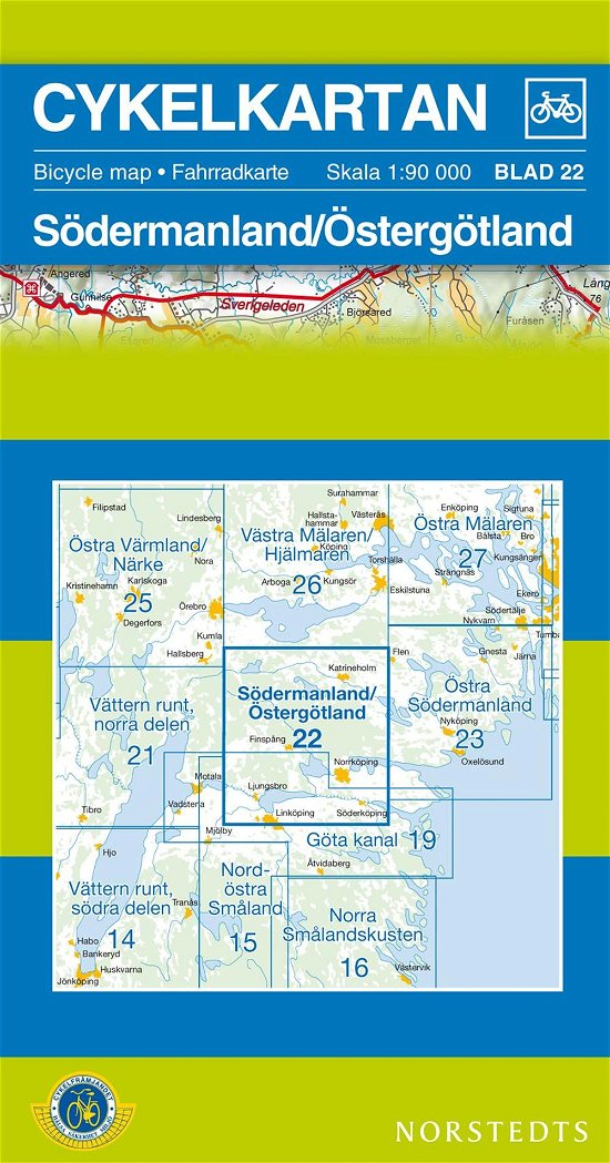 Cover for Norstedts · Cykelkartan: Södermanland / Östergötland (Hardcover bog) (2012)