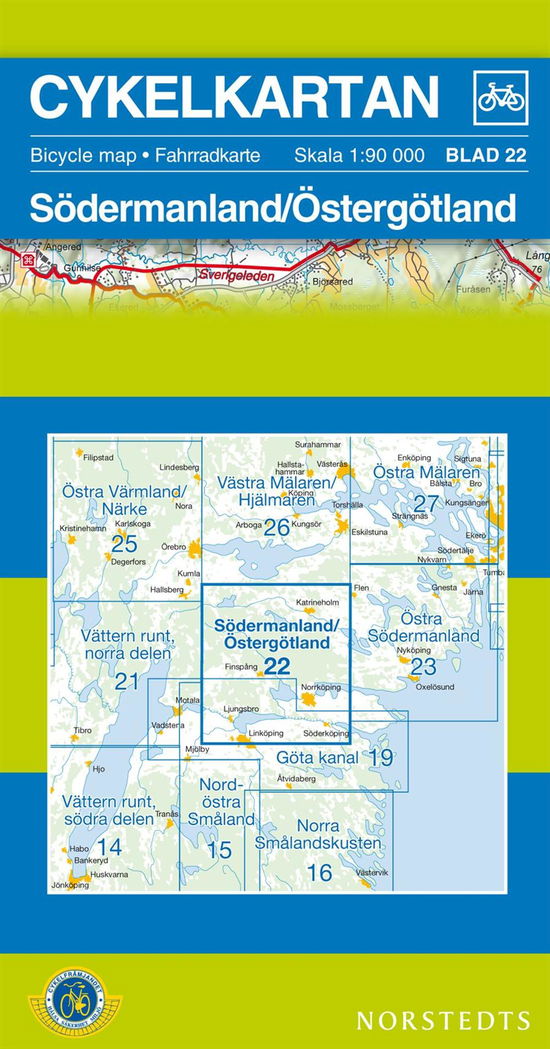 Cover for Norstedts · Cykelkartan: Södermanland / Östergötland (Hardcover bog) (2012)