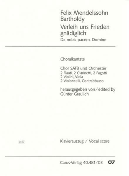 Cover for Mendelssohn · Verleih uns.,KA.CV40.481/03 (Bog)