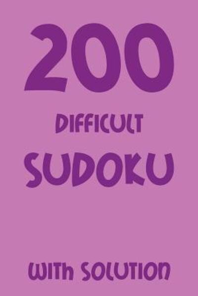 Cover for Tewebook Sudoku Puzzle · 200 difficult Sudoku with solution (Taschenbuch) (2019)