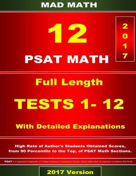 Cover for John Su · PSAT Math Tests 1-12 (Paperback Book) (2017)