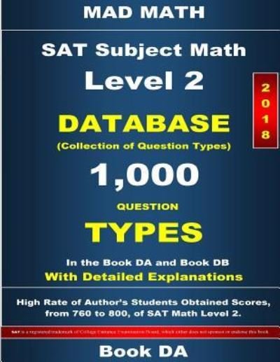 Cover for John Su · 2018 SAT Subject Math Level 2 Book Da (Pocketbok) (2017)