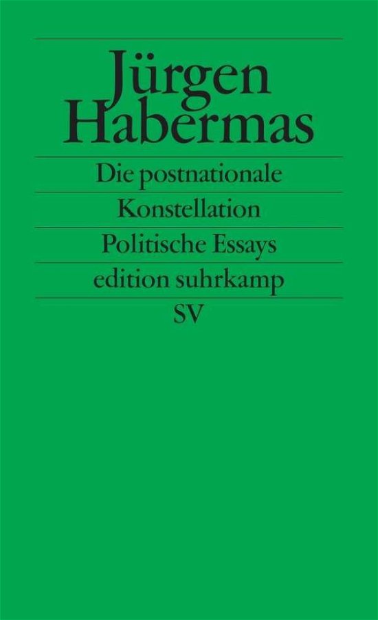 Edit.suhrk.2095 Habermas.postnationale - Jürgen Habermas - Książki - Suhrkamp Verlag - 9783518120958 - 28 września 1998