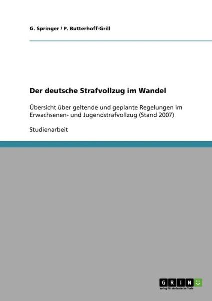 Cover for Springer · Der deutsche Strafvollzug im W (Book) [German edition] (2013)