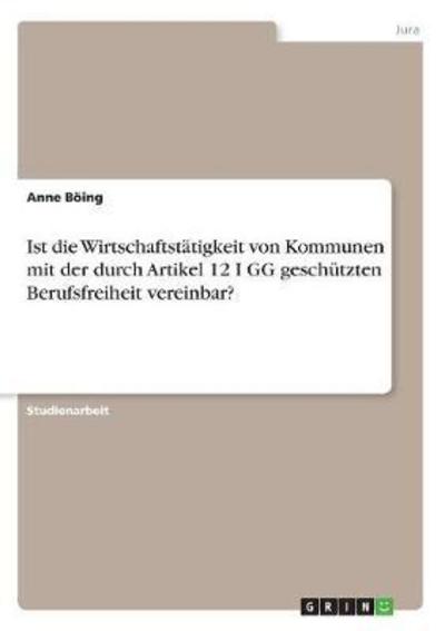 Cover for Böing · Ist die Wirtschaftstätigkeit von (Book)