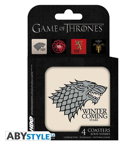 GAME OF THRONES - Set 4 Coasters - Houses - Game Of Thrones: ABYstyle - Produtos - ABYstyle - 3700789238959 - 7 de fevereiro de 2019
