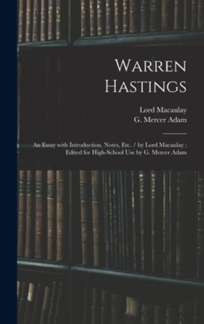 Cover for Lord Macaulay · Warren Hastings (Hardcover bog) (2021)