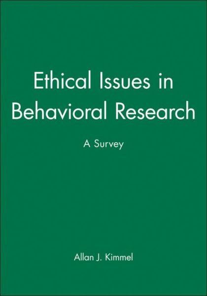 Cover for Kimmel, Allan J. (ESCP-EAP, European School of Management) · Ethical Issues in Behavioral Research: A Survey (Paperback Bog) (1996)