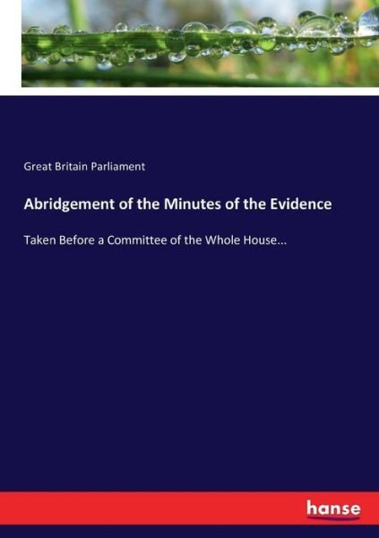 Abridgement of the Minutes o - Parliament - Livros -  - 9783744786959 - 17 de maio de 2017